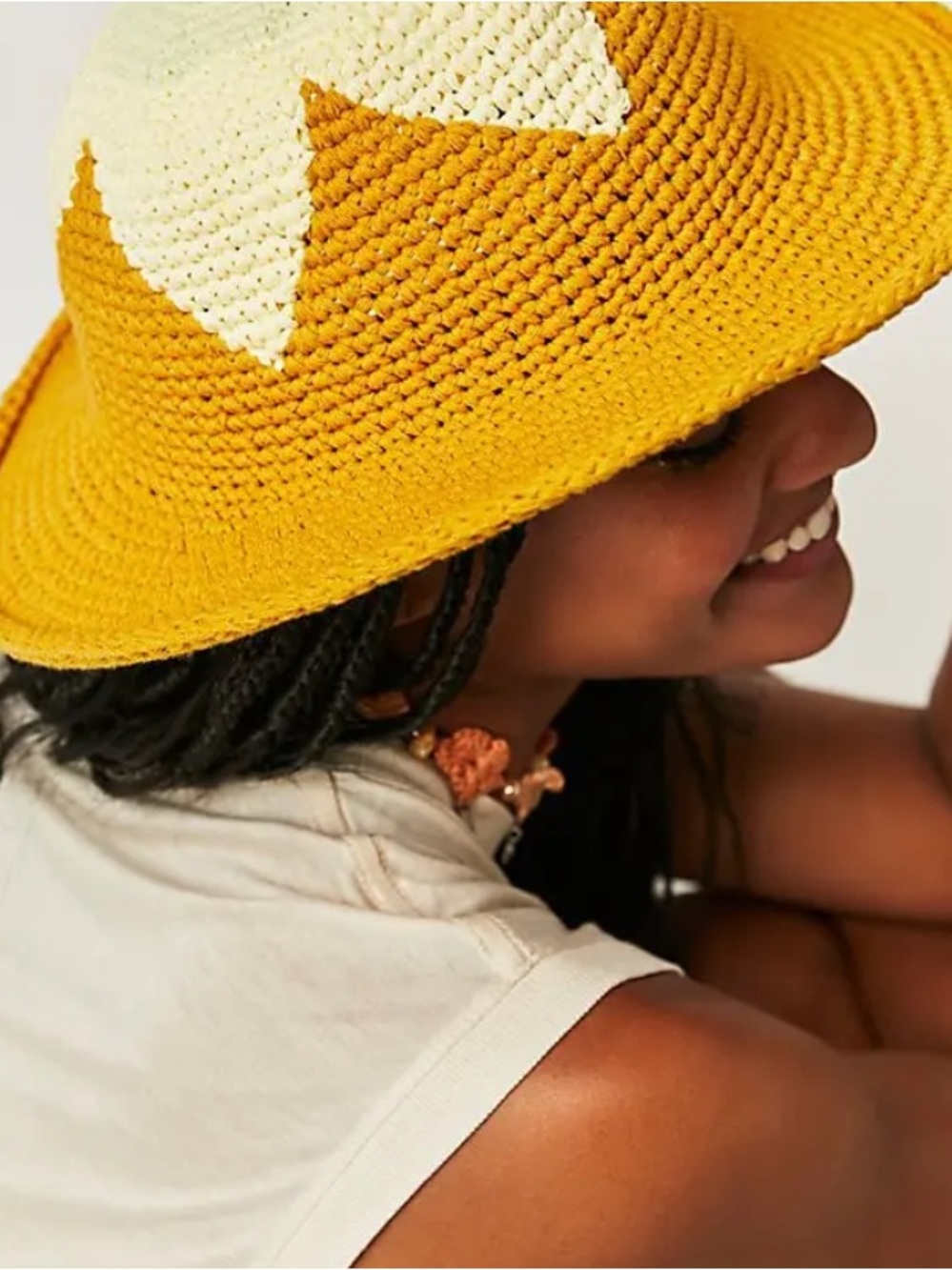 NWT Free People Garden Grove Bucket Beach Hat O/S Yellow